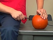 Strolling through the pumpkin reinforcement we espy this adroit little twink, we offer some change and some cock to help him and that tight trifling a